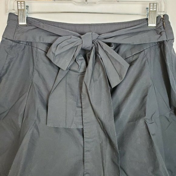 J. Crew Womens Dress Shorts Size 8 Black Zip Up with Tie Waist Flared Leg 3.5" - Picture 3 of 10